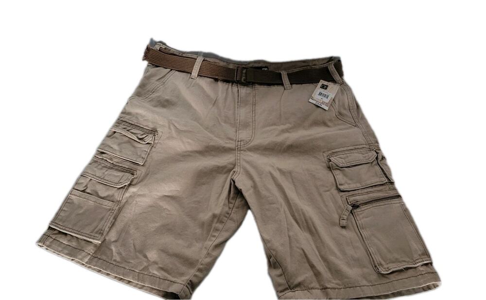 OP Belted Cargo Shorts Men's Size 42 Khaki Tan Utility Shorts 42x11 NWT
